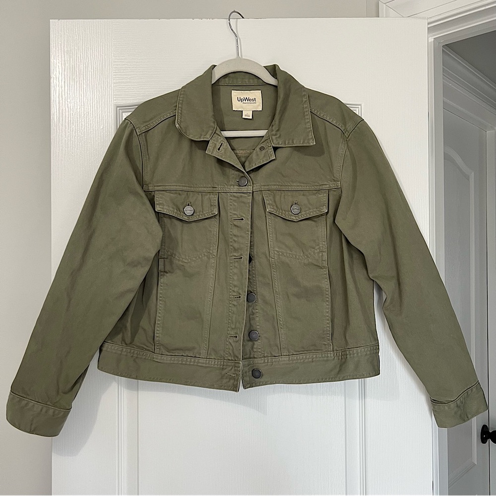 UpWest Olive Army Green Denim Jacket